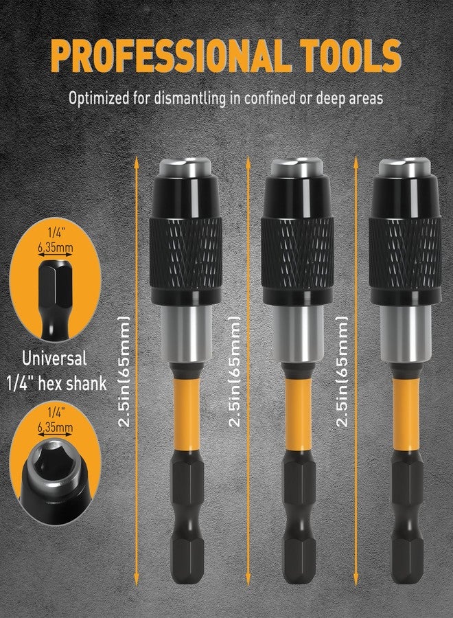 ELEAD 3-Piece Quick Change Bit Holder, 1/4" Magnetic Hex Shank Drill Bit Adapter for Screws, Nuts, Drill, bit set and Handheld Driver - Image 2