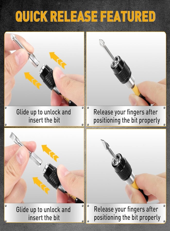 ELEAD 3-Piece Quick Change Bit Holder, 1/4" Magnetic Hex Shank Drill Bit Adapter for Screws, Nuts, Drill, bit set and Handheld Driver - Image 4