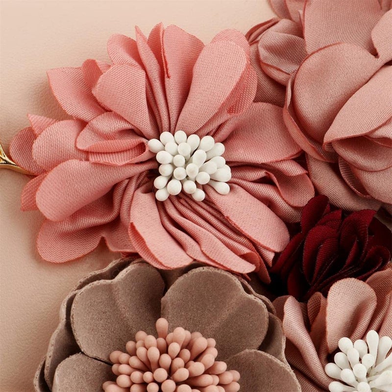 Gets PU Leather Purses and Handbags for Women Floral Beaded Embellished Clutch Bag Elegant Banquet Wedding Evening Handbags Crossbody Bag (White) - Image 5