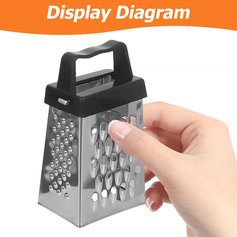 Stainless Steel Vegetable Grater Set With Black White Gray Handles 3pcs - Image 5