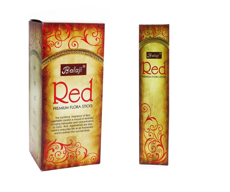 Balaji Red Premium Flora Incense Sticks, (12 Units x 12 Sticks),Brown,11 x 9.7 x 25 cm - Image 1