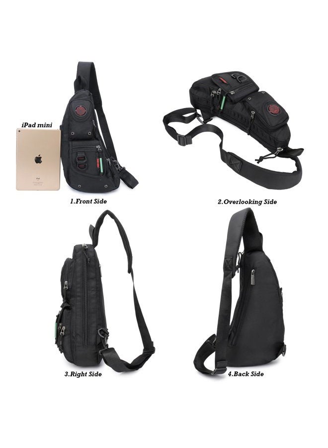 NicGid Sling Backpacks, Sling Chest Bag Shoulder Crossbody Bags for Men Women Outdoor Travel, Black, S, Traveling - Image 2
