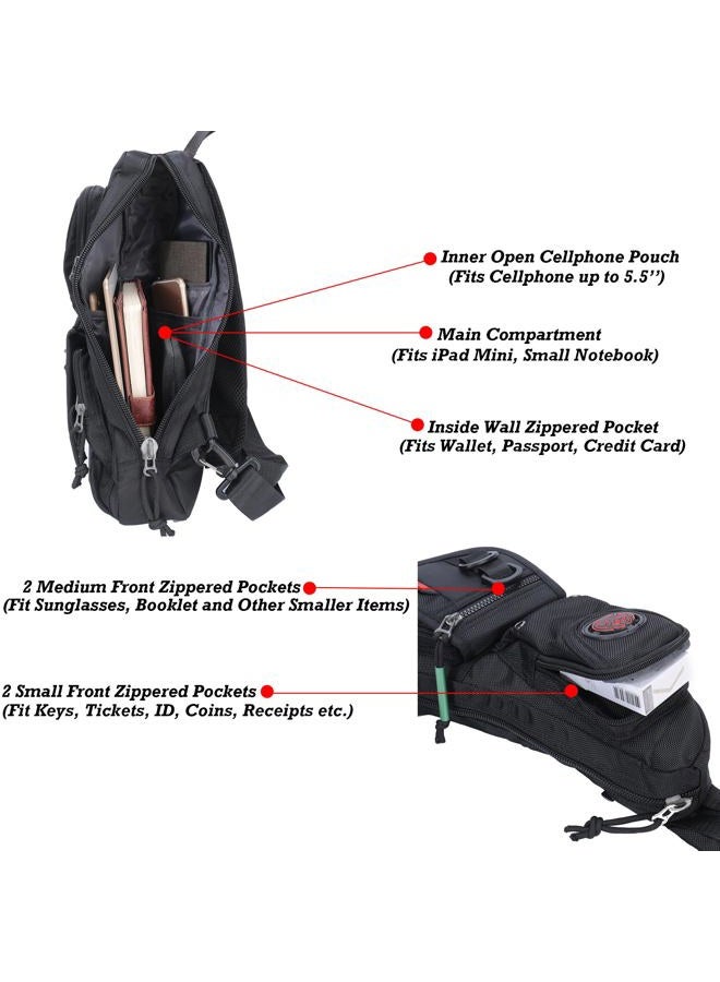 NicGid Sling Backpacks, Sling Chest Bag Shoulder Crossbody Bags for Men Women Outdoor Travel, Black, S, Traveling - Image 4