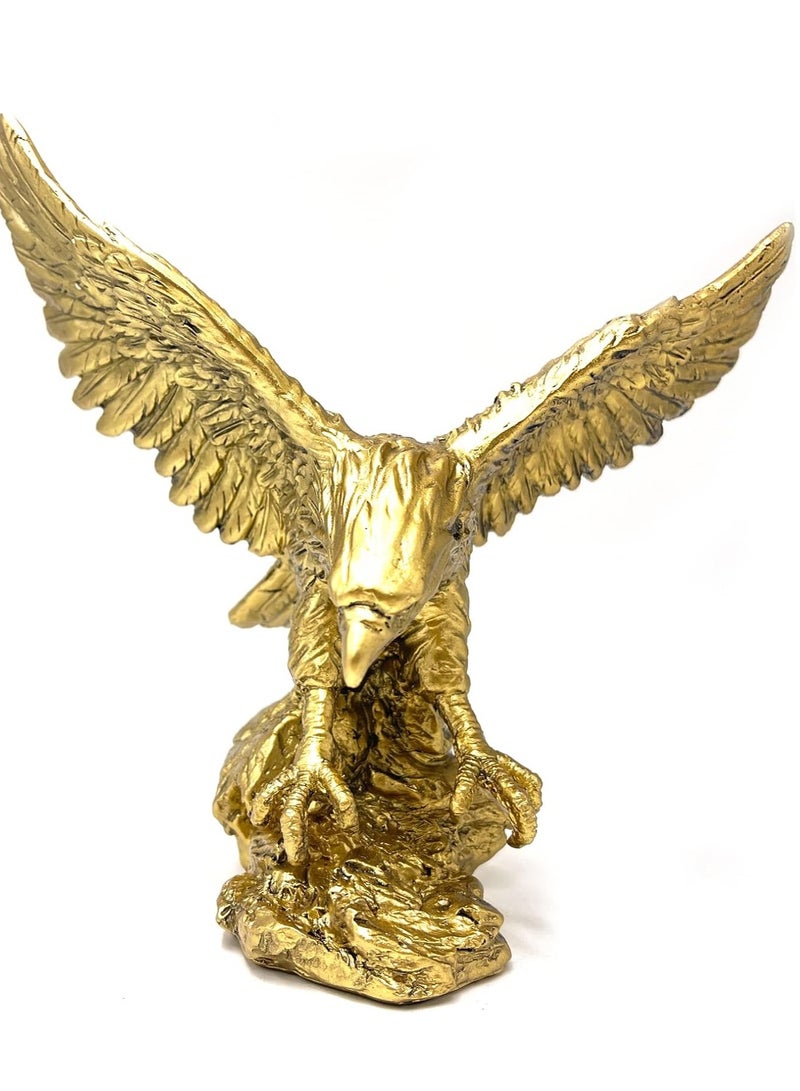 Raxoom Golden Eagle Resin Ornaments Statue, Golden Eagle Sculpture Modern Home Office Figurine Decor Desktop Decoration (Golden 1) - Image 4
