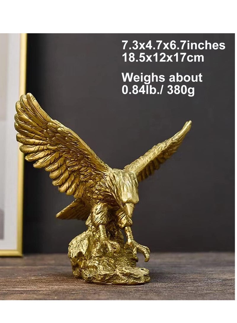 Raxoom Golden Eagle Resin Ornaments Statue, Golden Eagle Sculpture Modern Home Office Figurine Decor Desktop Decoration (Golden 1) - Image 5