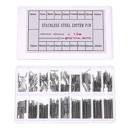 Hicello 360PCS 6-23mm Watch Band Link Cotter Pin Assortment, Stainless Steel Watch Bracelet Pin for Watch Band Repair Kit Dia. 1.0mm - Image 4