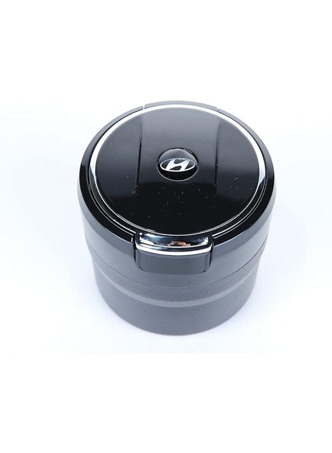 Adjustable Smokeless Car Ashtray with Lid Smell Proof with LED Light with All,ceramic Interior, Cup holder size, Detachable and Portable, Hyundai, Black and Silver - Image 1
