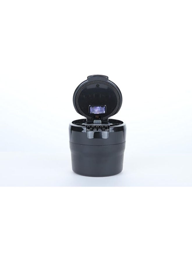 Adjustable Smokeless Car Ashtray with Lid Smell Proof with LED Light with All,ceramic Interior, Cup holder size, Detachable and Portable, Hyundai, Black and Silver - Image 2