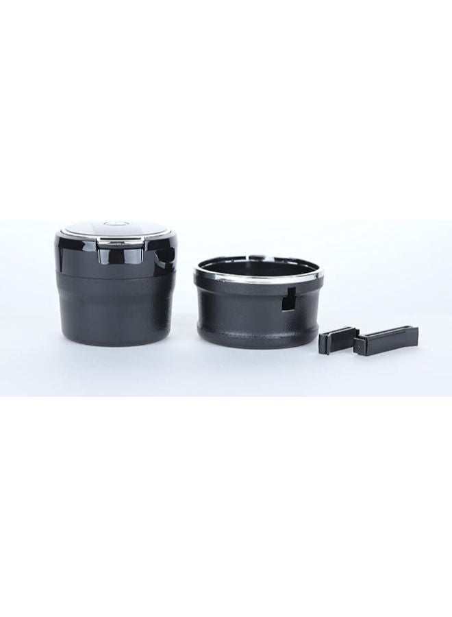 Adjustable Smokeless Car Ashtray with Lid Smell Proof with LED Light with All,ceramic Interior, Cup holder size, Detachable and Portable, Hyundai, Black and Silver - Image 3