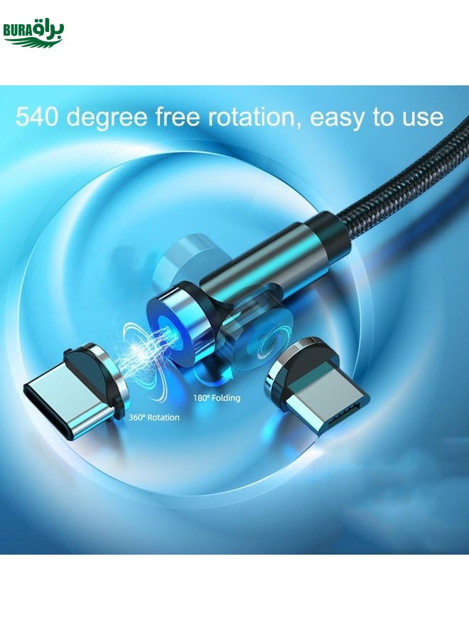 BURAQ CC56 Type-C / USB-C Magnetic Interface Dust Plug Rotating Data Charging Cable, Cbale Length: 1m(Silver) - Image 4
