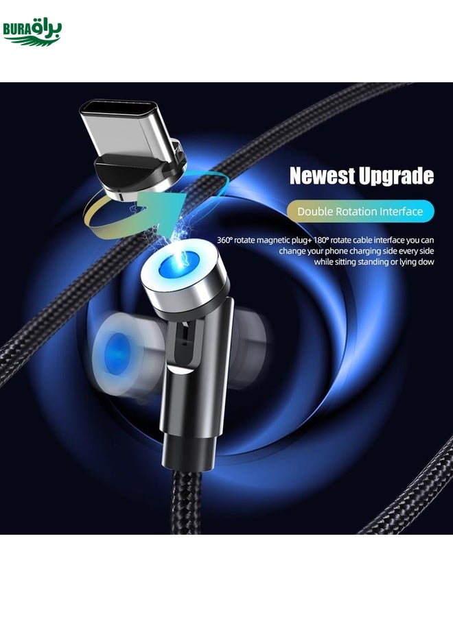 BURAQ CC56 Type-C / USB-C Magnetic Interface Dust Plug Rotating Data Charging Cable, Cbale Length: 1m(Silver) - Image 3