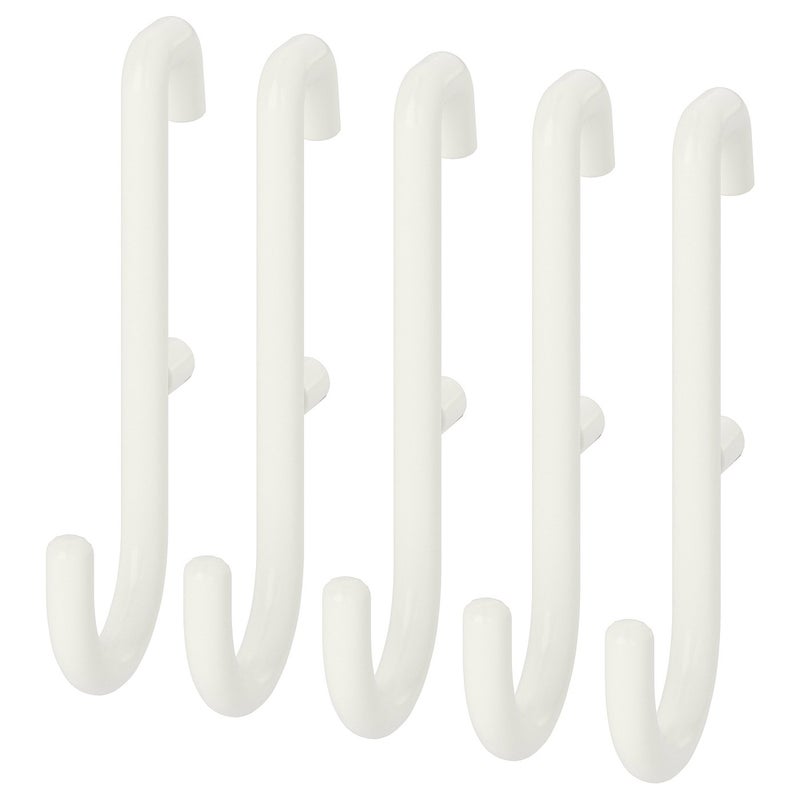 Skadis Pegboard Hooks, White Powder-Coated Steel, Pack of 5 - Image 1