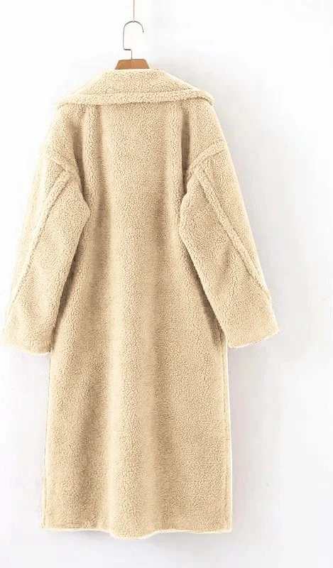 Barbora Plush Winter Women's Buttoned Lined Furry Jacket
