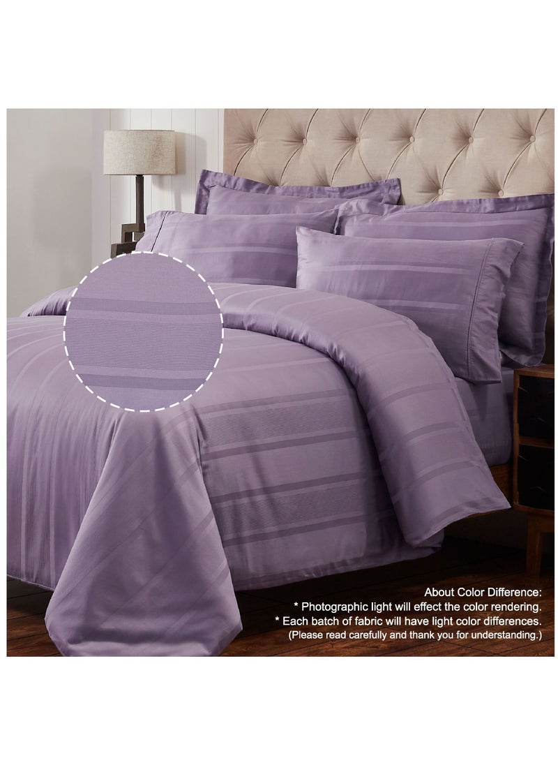 Donetella Cotton Duvet Cover Set 6-Pcs Double Size Reversible Printed Comforter Covers With Hidden Zipper Closure And Corner Holders(Without Duvet Filler/Insert),Purple  - Image 3