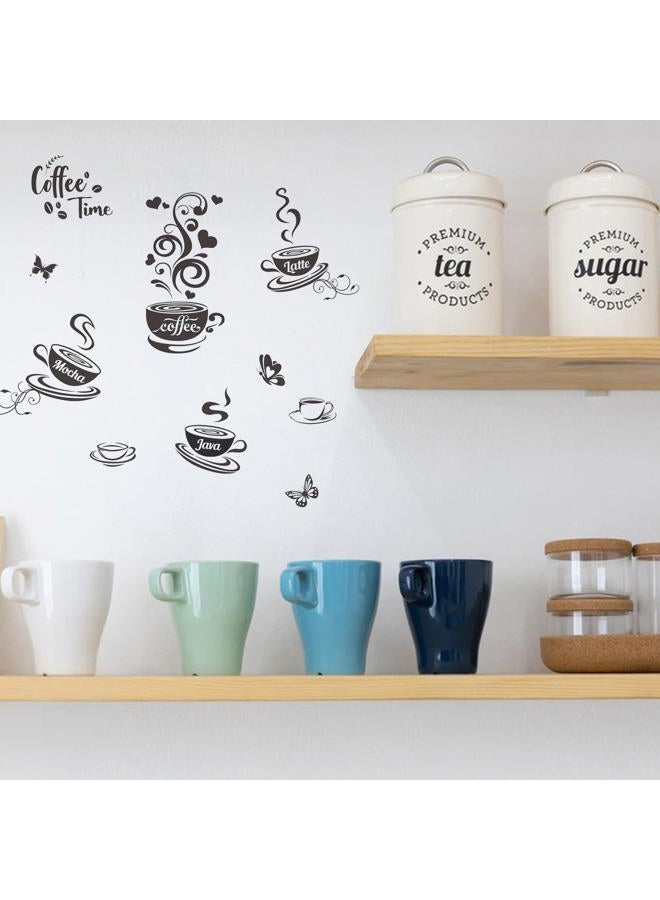 SUPERDANT 10PCS Coffee Time Decals Wall Stickers Decor Vinyl Wall Decor Stickers DIY Saying Wall Art Kitchen Wall Decals Sticker Decor for Kitchen Coffee Bar Decor - Image 3