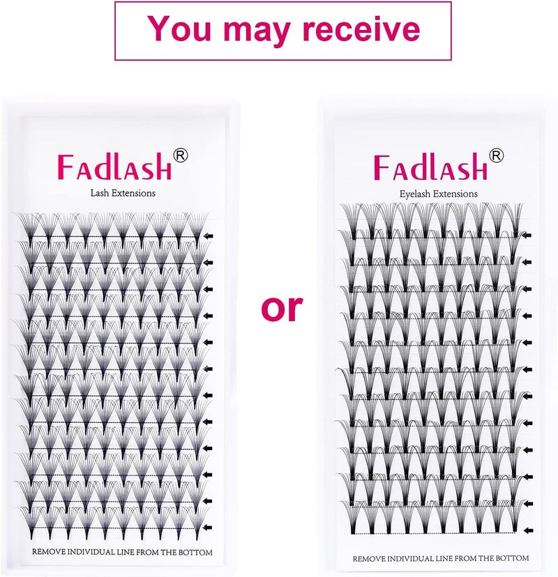 FADLASH Volume Lash Extensions 10D 0.07 D Curl 8mm Premade Fans Eyelash Extensions Pro Point Thin Base Lashes (10D-0.07-D, 8mm) - Image 2