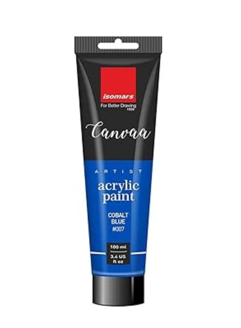 Isomers Canvaa Acrylic Paint 100ml Vibrant Pigmented & Fadeproof Colors - ARTIST SERIES - For Canvas Painting, Scrap Book, Paper Board, Wood & Terracotta Cobalt Blue - Image 1