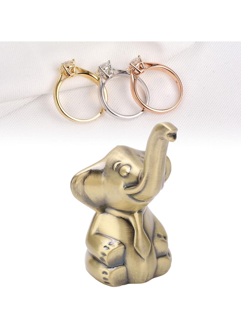 GGOOT Ring Holder for Jewelry,Elephant Ring Holder Jewelry Earring Bracelet Necklace Display Organizer Elephant Statue Trinkets Tray Necklace Earrings Rings Stand - Image 4