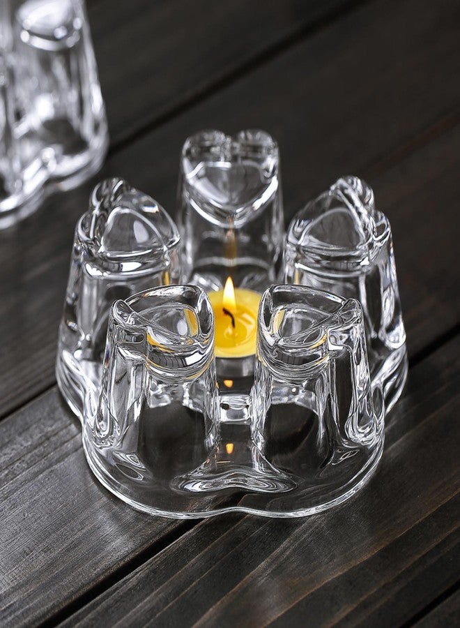 Unbreakable Teapot Warmer, Borosilicate Glass Tea Warmer, Heating Base Tea Warmer 5.3in Dial, Candle Never Flames Out with Tealight Holder - Image 3