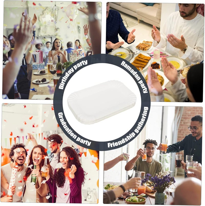 100pcs Party Tray Disposable Cake Plates for Birthdays Desserts Gatherings Premium Tableware for -up and Use - Image 5