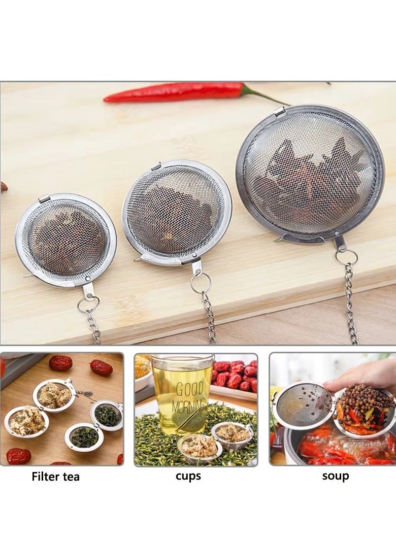 2Pcs Stainless Steel Tea Infuser Balls – 3 Sizes Mesh Strainer for Loose Leaf Tea & Spices – 5cm, 7cm, 9cm  - Image 4