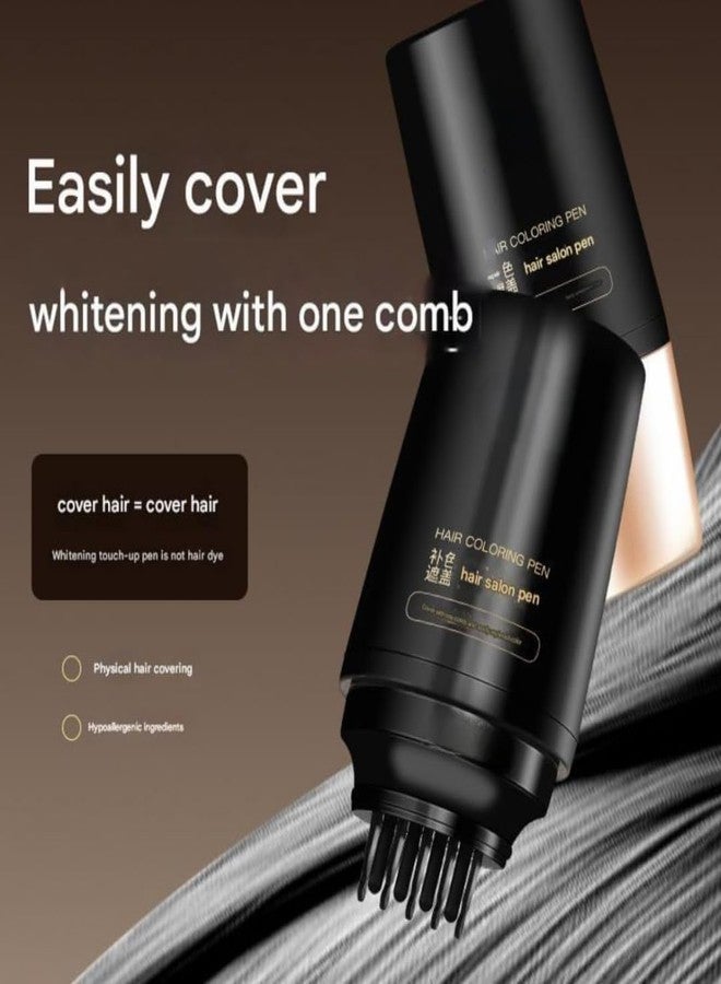 KHAMKARI Professional Korean Hair Dye Stick 2-in-1 Waterproof & Sweatproof Hair Color Pen with Built-in Comb, Instant Black Root Touch Up Pen & White Hair Coverage Brush for Men & Women (Black) - Image 4