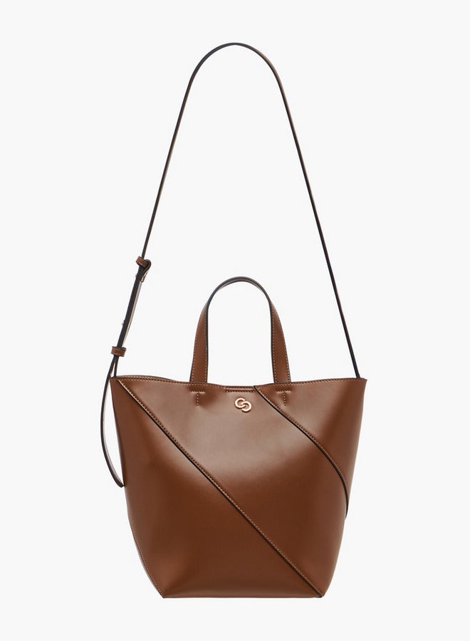 Celeste Panelled Tote Bag with Double Handle and Pouch  - Image 3