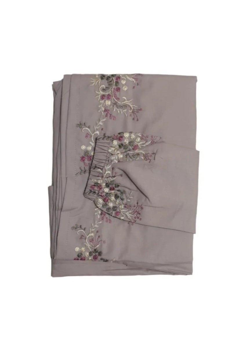 LoveHome Ultra soft and comfortable prayer sheet embroidered with small floral designs, one piece, includes a veil, and covers the entire body in a one-size-fits-all, wide-fitting size - Brown