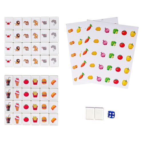 GRACIAS Mahjong Block Set, 50 Plastic Tiles (1.18”) with DIY Stickers, Portable Mahjong Set with A Carry Bag, Mahjong Tile Game - Image 1