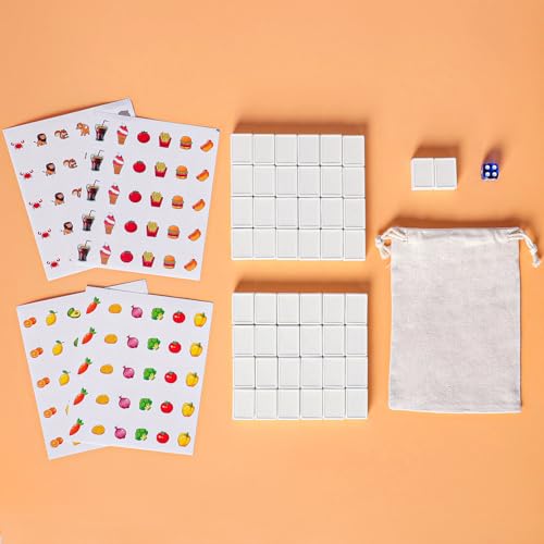 GRACIAS Mahjong Block Set, 50 Plastic Tiles (1.18”) with DIY Stickers, Portable Mahjong Set with A Carry Bag, Mahjong Tile Game - Image 4