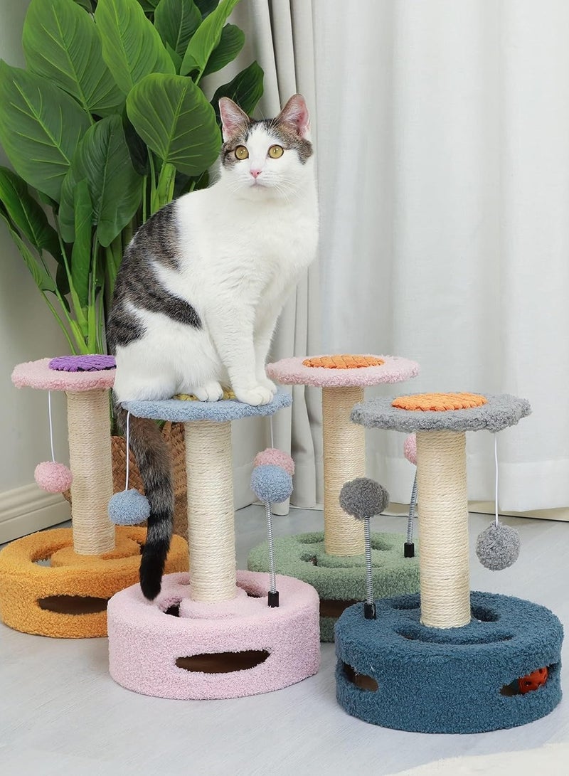 Generic Multifunctional Flower Cat Tree with Sisal Scratching Post, Hanging Toys (Spring Ball & Ring Bell), Indoor Cat Furniture, Durable and Engaging Cat Play Tree for Scratching, Climbing, and Resting  - Image 2