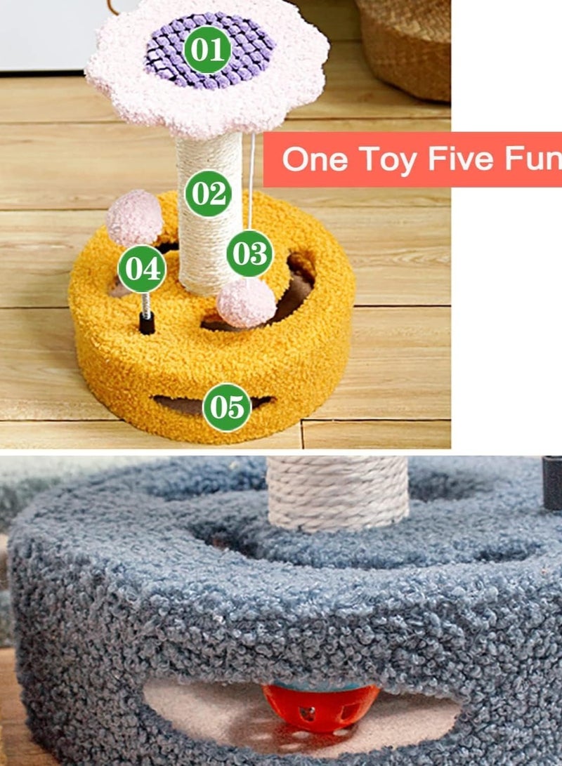 Generic Multifunctional Flower Cat Tree with Sisal Scratching Post, Hanging Toys (Spring Ball & Ring Bell), Indoor Cat Furniture, Durable and Engaging Cat Play Tree for Scratching, Climbing, and Resting  - Image 4