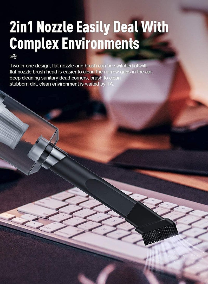 PM Enterprises مكنسة كهربائية محمولة 2 في 1 من ريفين إنتربرايز 120 واط لاسلكية قابلة للشحن عبر USB مع منفاخ هواء يدوي قوي - Image 4