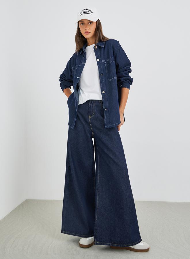 Styli Solid Buttoned Spread Collar Shirt - Image 2