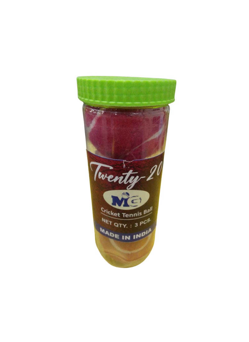 MG MG Cricket Tennis Balls 3pcs Jar  - Image 2