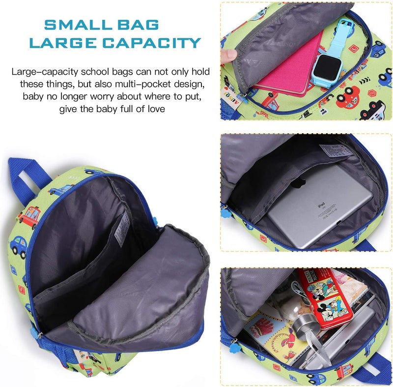 Willikiva Little Childrens Toddler Bags Cute Bus kids Backpack for Kids Boys and Girls to Travel School Backpack - Image 5