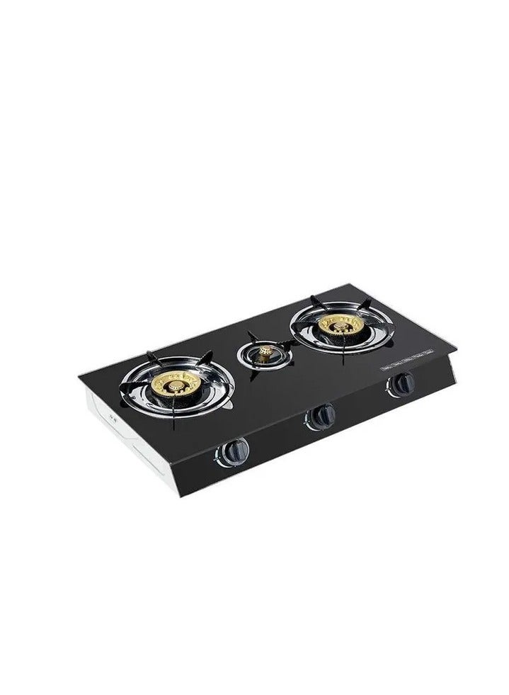 Glass body table top gas stove,3 burner gas cooker, household gas burner  - Image 1