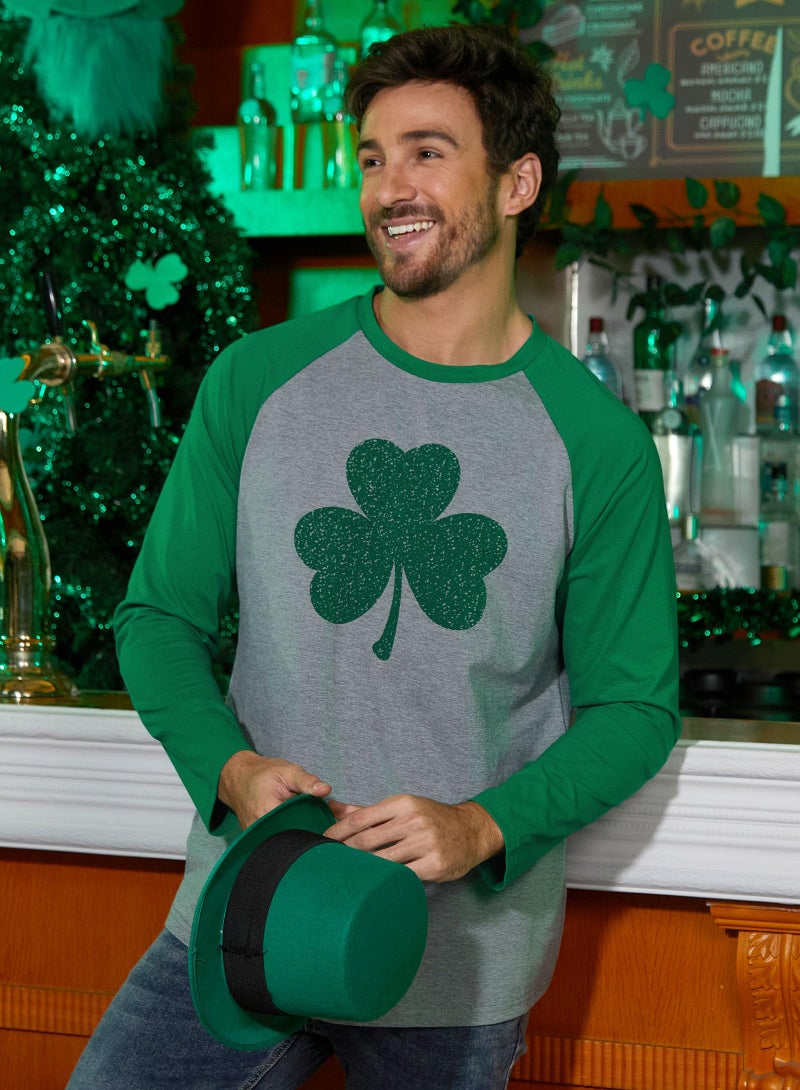 Arvilhill Mens Saint Patrick T Shirt Lucky Patricks Long Sleeve Print Tee Paddys 3 Leaf Shirts Ireland Festival Tshirt L - Image 5