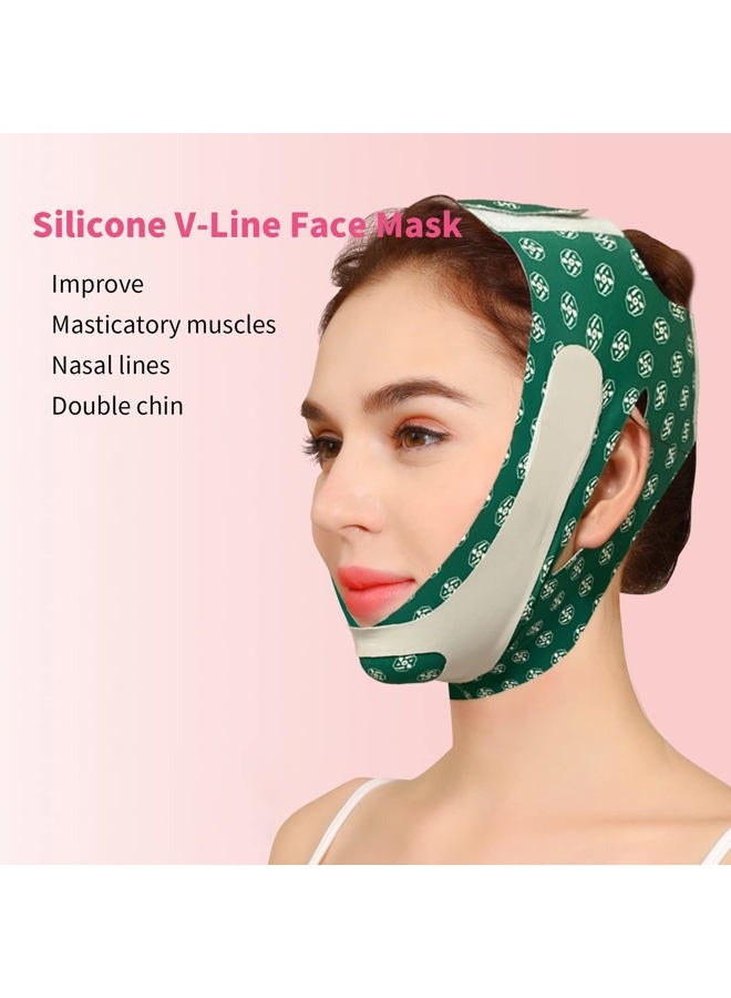 SEWOG V Line lifting Mask Facial Slimming Strap - Double Chin Reducer, Reusable Soft Silicone Chin Up Mask Face Lifting Belt, for Wrinkle Sagging Face - Image 3