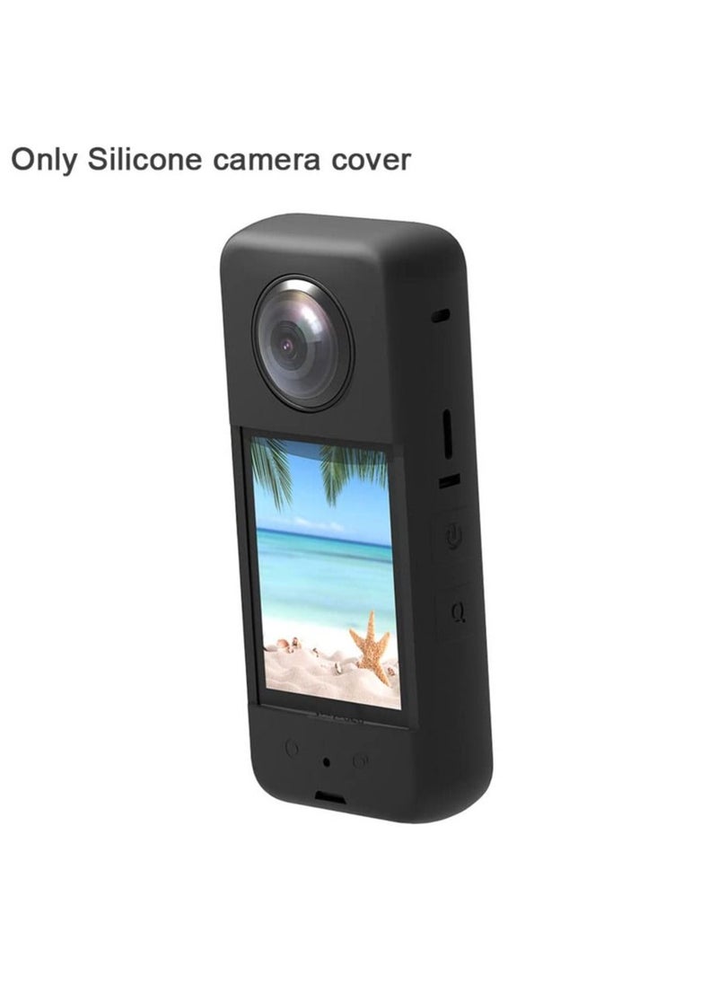 SYOSI - Action Camera Case Fit for Insta-360 ONE X3, Waterproof Durable Silicone Protective Cover Lens Cap Compatible for Insta-360 ONE X3 Accessory (Black) - Image 1