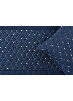 PRISCILLA Priscilla 200TC Solid Quilted Velvet Bed Runner Scarf with Matching Cushion CoversSlipcover Mattress ProtectorBed Linen ScarfDecorative Set for BedroomsHotel RoomsGuest Rooms Navy Blue  - Image 2