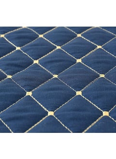 PRISCILLA Priscilla 200TC Solid Quilted Velvet Bed Runner Scarf with Matching Cushion CoversSlipcover Mattress ProtectorBed Linen ScarfDecorative Set for BedroomsHotel RoomsGuest Rooms Navy Blue  - Image 3