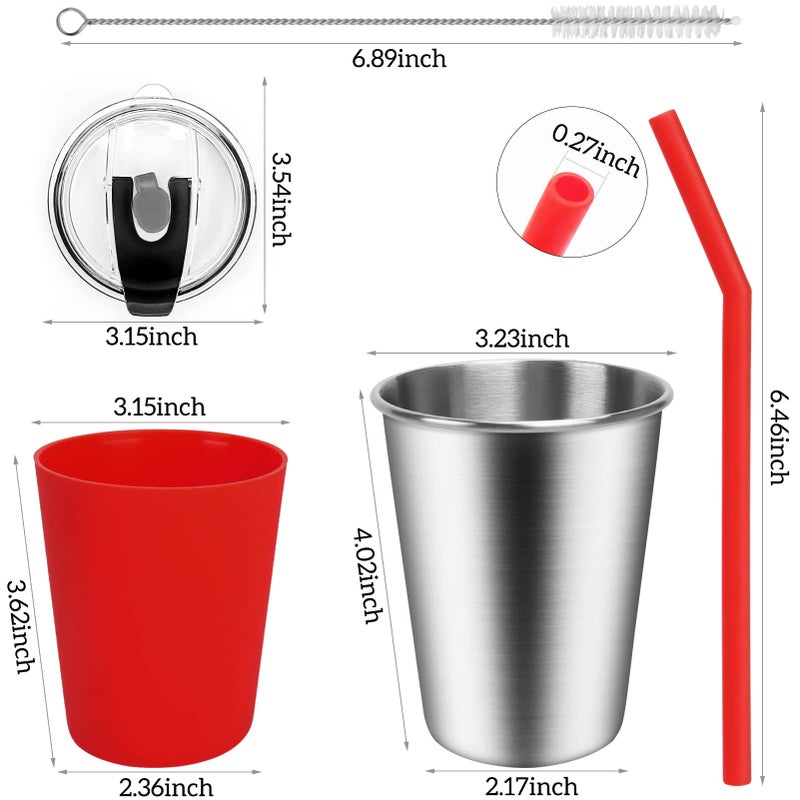 ShineMe 5Pack Kids Cups with Straws and Lids Spill Proof  12oz Toddler Straw Cups with Colorful Silicone Sleeves  Unbreakable Stainless Steel Water Tumblers for Cold & Hot Drinks - Image 3