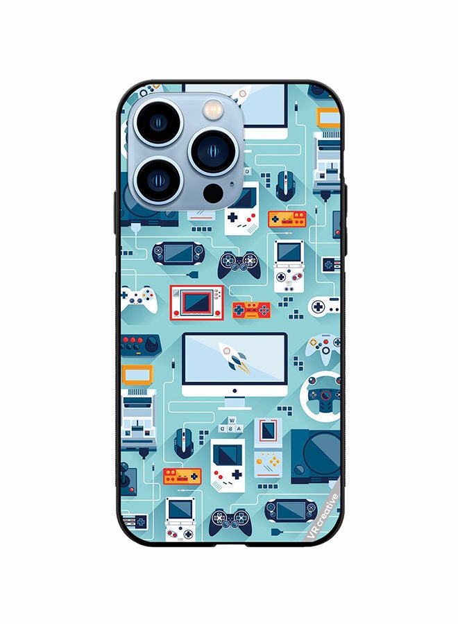 VR CREATIVE Protective Case Cover For Apple iPhone 14 Pro Max Ps 5 Remote Controls Design Multicolour - Image 1