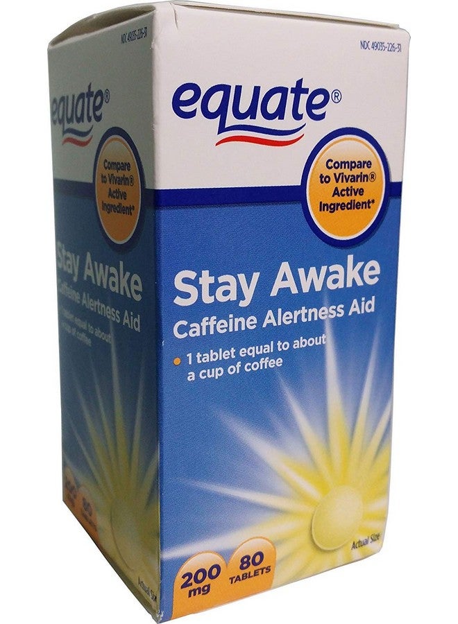 Equate إيكويت - ابق مستيقظًا - مساعد اليقظة مع الكافيين | أقصى قوة | يقلل التعب - 80 قرص 200 ملغ (عبوة من 2) (3) - Image 5