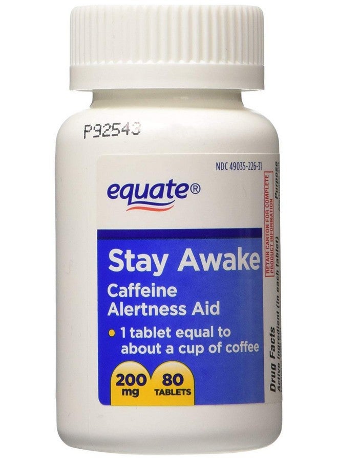Equate إيكويت - ابق مستيقظًا - مساعد اليقظة مع الكافيين | أقصى قوة | يقلل التعب - 80 قرص 200 ملغ (عبوة من 2) (3) - Image 2