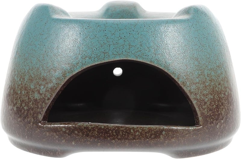 Ceramic Teapot Warmer Base with Tea Light Warmer Cushion Heat Retention for Flower Tea Brewing Home Use Round Green Glaze Temperature Control - Image 1