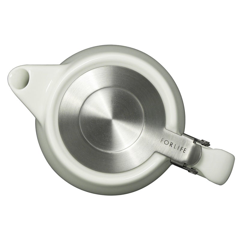 FORLIFE Stump Teapot with SLS Lid and Infuser, 18-Ounce, White - Image 3