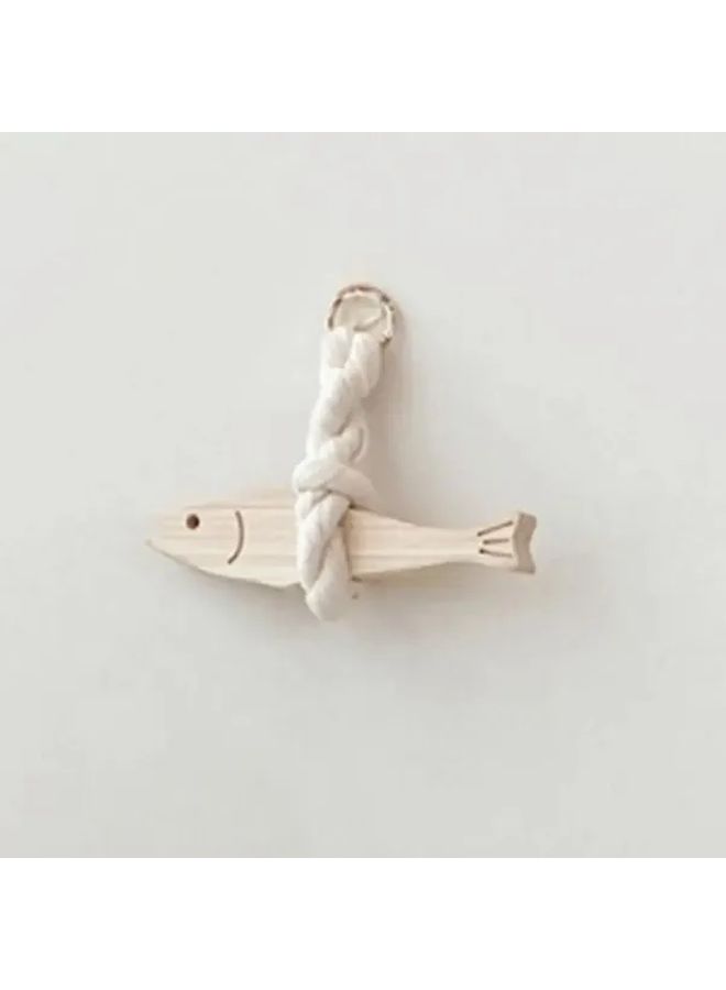 Lightweight Wooden Fish Car Ornament With Bell L Style 1 Color Hangable Door Pendant Wall Art For Bedroom Decor - Image 5
