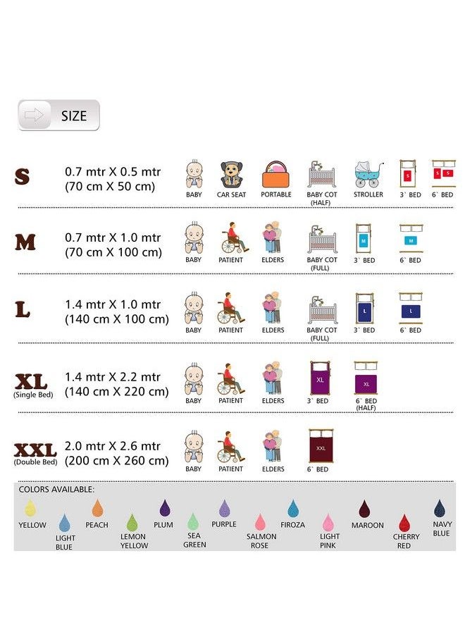 Newnik - Premium Quick Water Resistant Dry Sheet Waterproof Baby Bed Protector Sheet Mattress Protect (Size: 140Cm X 100Cm) Plum Large - Image 1